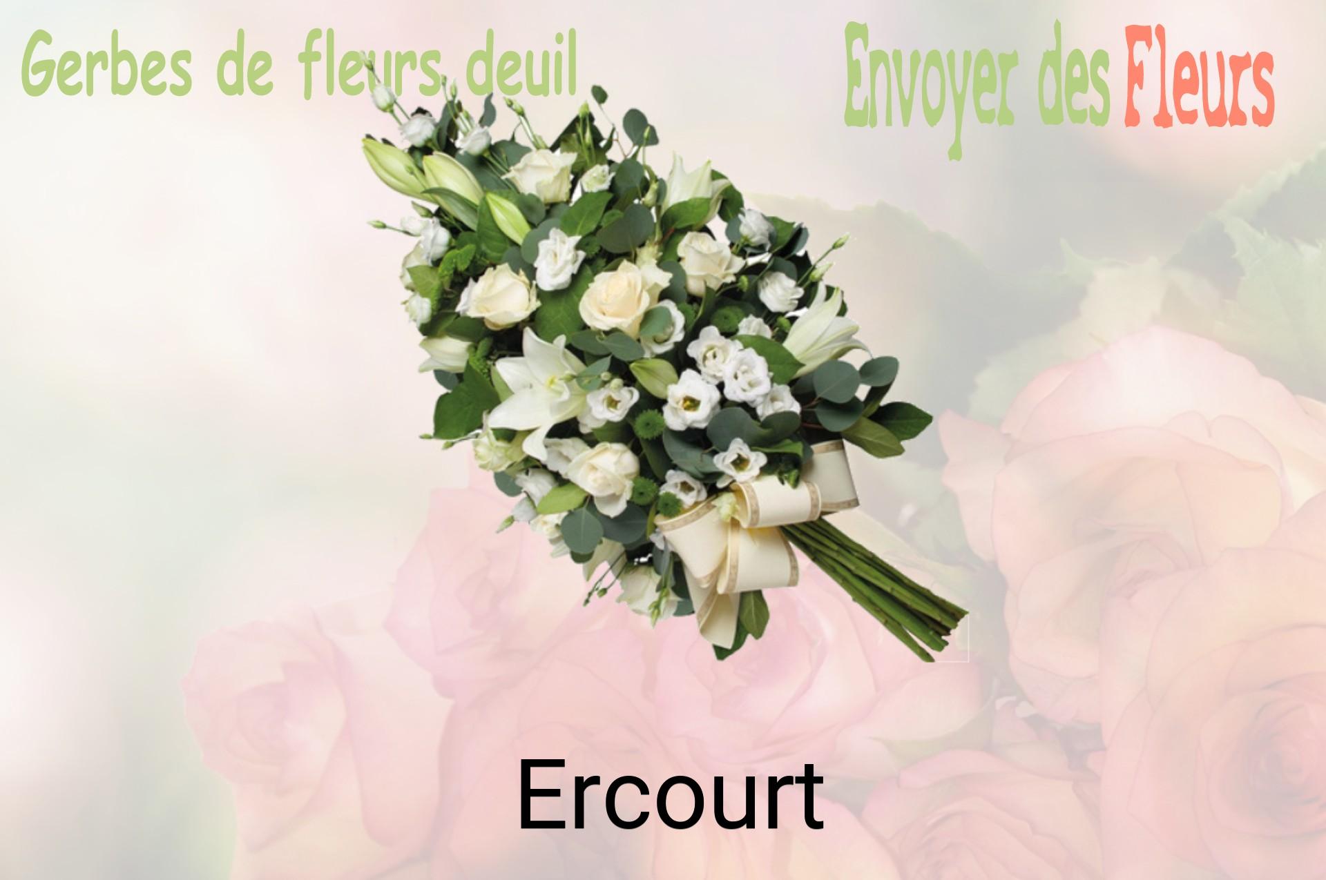Gerbe de fleurs de deuil livrée à Ercourt